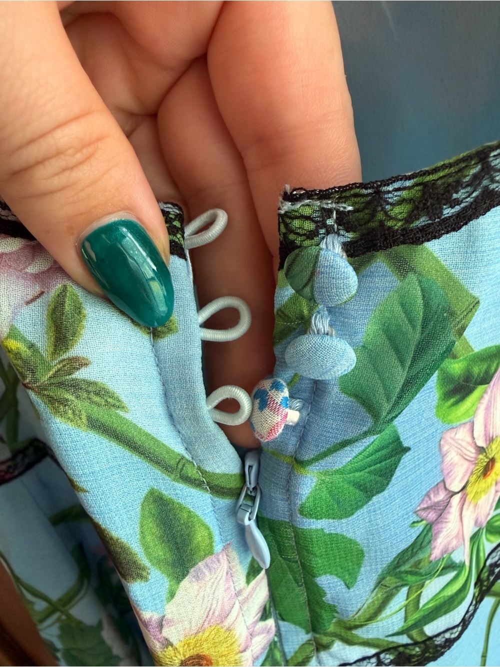 BHLDN from Anthropologie Tiered Maxi Dress in Blue Garden Pattern - Picture 7 of 10